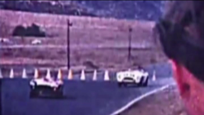 Dave MacDonald races the Carroll Shelby Cobra 260ci to its first ever win at Riverside International Raceway